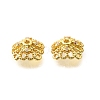 Flower Brass Clear Cubic Zirconia Bead Caps KK-V008-01G-2