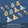 12Pcs 6 Style Ion Plating(IP) 201 Stainless Steel Pendants STAS-UN0032-19-4