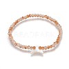 Faceted Glass Beads Stretch Bracelets BJEW-JB04138-2
