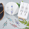  20Pcs 5 Style Woven Net/Web with Feather Tibetan Style Alloy Pendant Decorations HJEW-NB0001-80-4