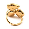 Teardrop & Square Glass Open Cuff Rings RJEW-G289-01G-06-3