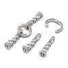 Brass with Clear Cubic Zirconia Fold Over Clasps KK-Z080-09P-2