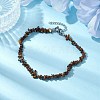 Natural Gemstone Beads Anklets AJEW-AN00583-03-4