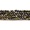 Electroplate Glass Beads Strands GLAA-H021-01A-HP04-2