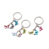 3Pcs Colorful Butterfly Alloy Enamel Pendant Keychain KEYC-JKC00388-1