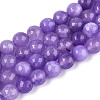 Dyed Natural White Jade Beads Strands G-T139-8mm-60-10-4