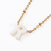 (Jewelry Parties Factory Sale)Natural Shell Initial Pendant Necklaces NJEW-JN03298-04-1