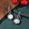 Hexagon Natural Howlite Dangle Earrings EJEW-K298-01P-05-2