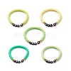 5Pcs 5 Color Polymer Clay Disc Surfer Stretch Bracelets Set BJEW-JB08801-1