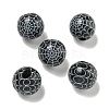 Printed Wood European Beads WOOD-G022-08A-04-1