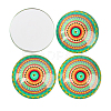 Mosaic Printed Glass Half Round/Dome Cabochons GGLA-N004-14mm-G-3