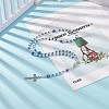 Glass Pearl & Acrylic Rosary Bead Necklace NJEW-TA00041-01-7