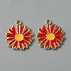 Light Gold Plated Alloy Enamel Pendants LS-ENAM-WH0001-36LG-06-1