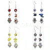 4 Pairs 4 Style Natural Mixed Gemstone Dangle Earrings EJEW-TA00371-1