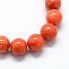 Natural Dyed Yellow Jade Gemstone Bead Strands G-R271-6mm-Y20-2