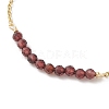 4Pcs 4 Style Natural Mixed Gemstone Beaded Link Braclet with Satellite Chains BJEW-JB09496-02-4