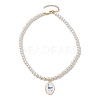 White Glass Pearl Beaded Necklaces NJEW-JN04652-05-4
