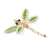 Glass Seed Beaded Dragonfly Pendants PALLOY-MZ00983-03-3