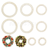 8Pcs 4 Styles Wreath Frames for Crafts WOOD-FG0001-33-1