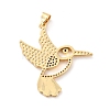 Brass Micro Pave Clear Cubic Zirconia Pendants ZIRC-Z018-09G-C-2