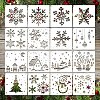 16Pcs Christmas PET Painting Stencils DIY-D001-09-1