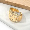 Brass Micro Pave Clear Cubic Zirconia Cuff Rings for Women RJEW-U041-07G-3