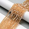 Transparent Electroplate Glass Beads Strands GLAA-F029-4mm-C18-2