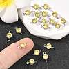 SHEGRACE Brass Pave Cubic Zirconia Flat Round Connector Charms XGRQ2O832-435C-P-4