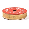5 Yards Christmas Gold Stamping Polyester Printed Ribbon OCOR-A008-01A-1