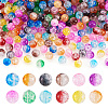 Two Tone Transparent Crackle Acrylic Beads CACR-TA0001-01-1