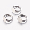 Adjustable 304 Stainless Steel Finger Rings Components STAS-F149-20P-1
