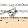 304 Stainless Steel Toggle Heart Y Necklaces for Women NJEW-M101-04P-5