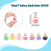70Pcs 7 Colors Luminous Glass & PVC Paillette & Alloy Pendants FIND-PH0027-31-2