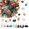 120Pcs 30 Styles Natural & Synthetic Gemstone Chip Charms PALLOY-HY00079-1