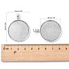 Tibetan Style Alloy Flat Round Pendant Cabochon Settings TIBEP-M022-15AS-3