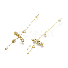 Brass Micro Pave Clear Cubic Zirconia Ear Wrap Crawler Hook Earrings EJEW-O097-03G-2