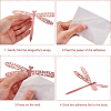 12Sets 6 Style PVC 3D Imitation Hollow Out Dragonfly Wall Stickers DIY-CF0001-04-4