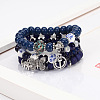 4Pcs Bohemian Style Alloy & Glass & Acrylic Charm Bracelets Set WG8E884-04-1