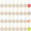 DIY Flat Round Wooden Dangle Earring Making Findings Kits DIY-SP0004-99-6
