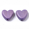 Painted Natural Wood Beads WOOD-R265-08G-2