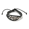 PU Imitation Leather Cord Triple Layer Multi-strand Bracelets BJEW-P329-04B-AS-1