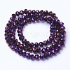 Electroplate Transparent Glass Beads Strands EGLA-A034-T10mm-UA06-2