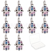 SUNNYCLUE 10Pcs Brass Micro Pave Cubic Zirconia Charms ZIRC-SC0001-17-1