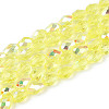 Transparent Electroplate Glass Beads Strands EGLA-N023-6x8mm-A02-1