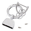 1Pc DIY Alloy Rhinestone Spring Gate Rings Keychains FIND-TA0008-54C-P-2