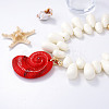 Ocean Plastic Shell Shape Pendant Teardrop Beaded Necklaces for Women FS-WG4B22D-07-1