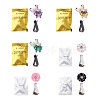 Beadthoven 6 Sets 2 Style Zinc Alloy with Rhinestones Car Perfume Decoration Set DIY-BT0001-24-7