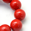 Baking Paint Pearlized Glass Pearl Round Bead Strands X-HY-Q330-8mm-55-3