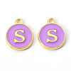 Golden Plated Alloy Enamel Charms X-ENAM-S118-10S-1
