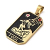 Ion Plating(IP) 304 Stainless Steel Enamel Pendants STAS-Q003-01G-018-3